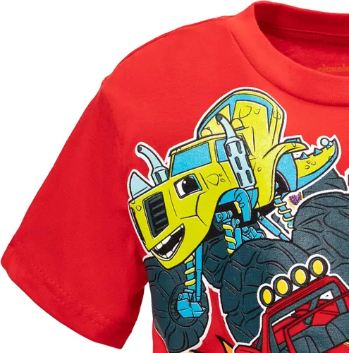Miniatura 6 de Blaze and the Monster Machines Stripes Zeg - Camiseta sin mangas y pantalones cortos de ciclismo de rizo francés, juego de 3 piezas de niño a niño