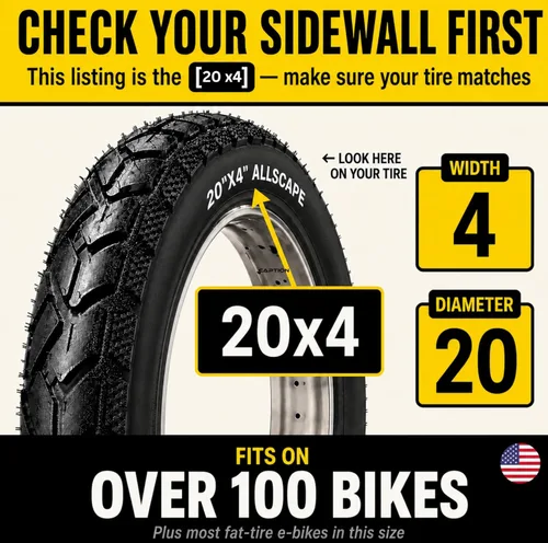 Miniatura 2 de HEB ALLSCAPE 20x4.0 26x4.0 24x4.0 20x3 inch E-Bike Fat Tire, Performance Puncture Resistant Heavy Duty for MTB, All Terrain Tread for Street and