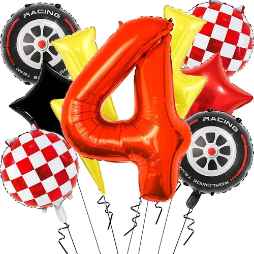 Miniatura 13 de 6 globos de carreras para decoración de fiesta de cumpleaños, globos de semáforo de 32 pulgadas para suministros de fiesta de cumpleaños