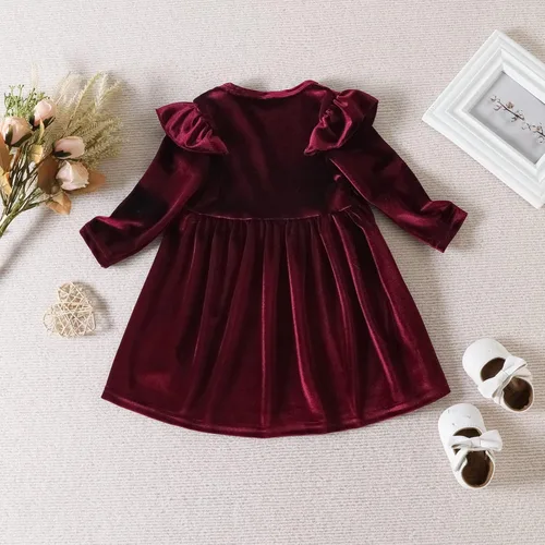 Miniatura 149 de IDOPIP Vestido tutú de terciopelo para niñas pequeñas, vestido de manga larga para princesa, Navidad, cumpleaños, fiesta, boda, vestidos de otoño e
