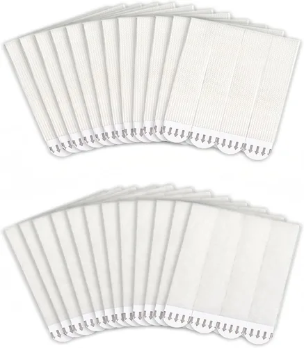 MOVELYST 64 pares (128 tiras) tiras medianas para colgar cuadros, cinta de gancho y bucle, colgador de cuadros sin daños, tiras adhesivas