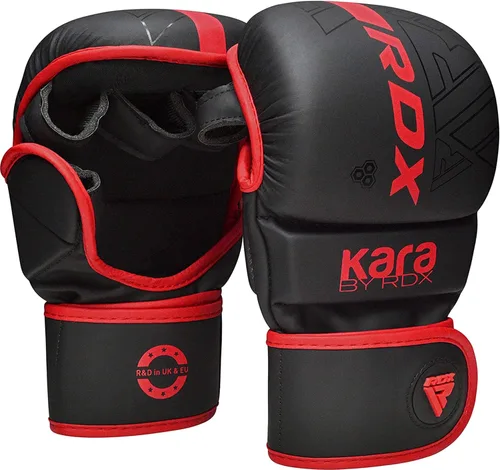 Guantes RDX MMA para artes marciales, boxeo, entrenamiento de combate, guantes híbridos de palma abierta para hombres y mujeres, cuero maya hide,