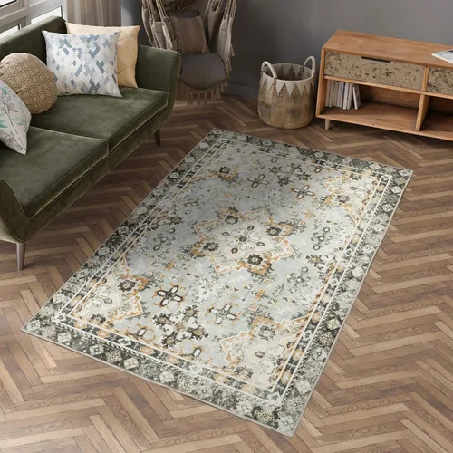 Miniatura 12 de Asrug Alfombra de pasillo de 2 x 7, lavable para pasillos, antideslizante, cocina, baño, lavandería, alfombra de pasillo vintage, alfombra suave