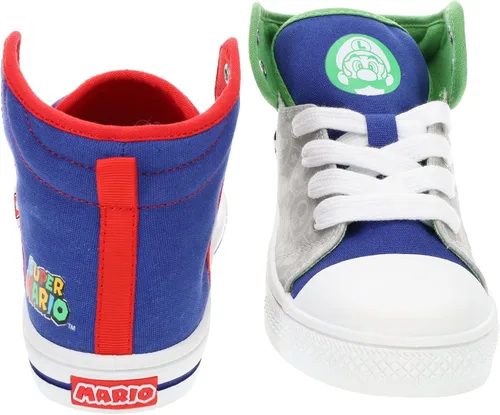 Miniatura 3 de SUPER MARIO Brothers Mario, Luigi, Nintendo - Zapatos deportivos de caña alta y con cordones para niños pequeños, talla 7 a 12