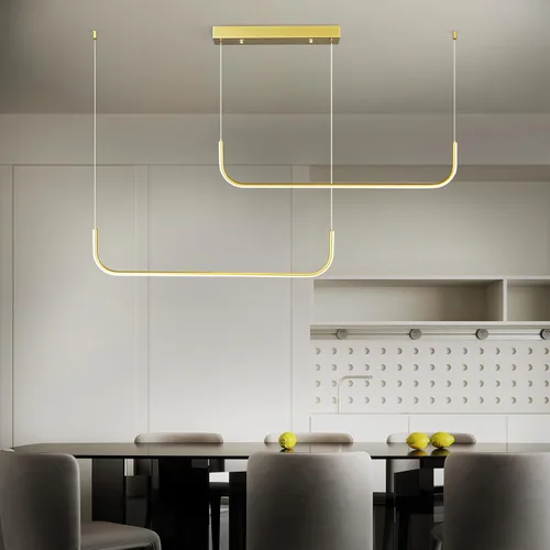 Candelabro lineal moderno regulable de 6000 K, lámparas colgantes LED para techo, lámparas doradas para comedor, cocina, isla, sala de estar,