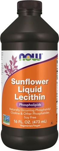 NOW Suplementos, lecitina de girasol con fosfatidil colina natural y otros fosfatados, líquido, 16 onzas