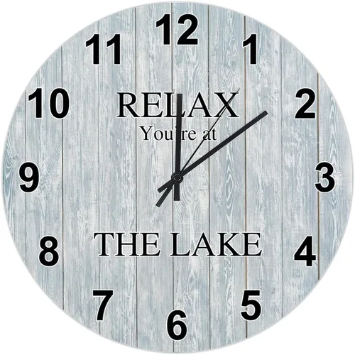 Miniatura 31 de UFunhome Reloj de pared de granja Lake Relax You're at The Lake Silent Non-Ticking Vintage Country reloj de grano de madera a pilas para el hogar
