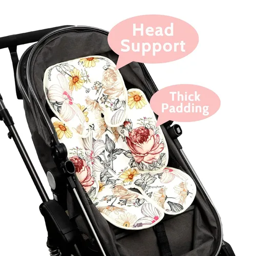 Miniatura 2 de Soporte floral para la cabeza y el cuerpo del asiento de automóvil, inserto reversible 2 en 1, cojín suave para asiento de automóvil, cochecito