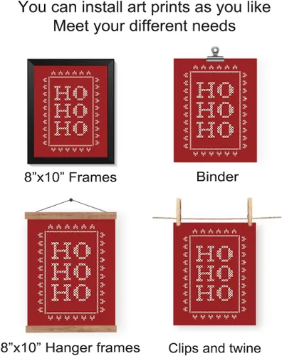 Miniatura 3 de Juego de impresiones de arte de pared de Navidad de Wheatwin, carteles de pórtico norte modernos y estéticos, decoración feliz de vacaciones
