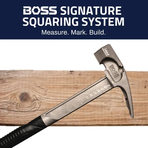 Miniatura 2 de Boss Hammer 14 oz. Martillo de serie Pro de titanio con empuñadura de goma antideslizante sobremoldeada - Grado de construcción, extractores