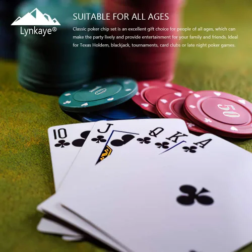 Miniatura 5 de Juego de 100 fichas de póquer de plástico con caja de almacenamiento, denominación impresa estilo casino chip para Texas Home Game Holdem Poker