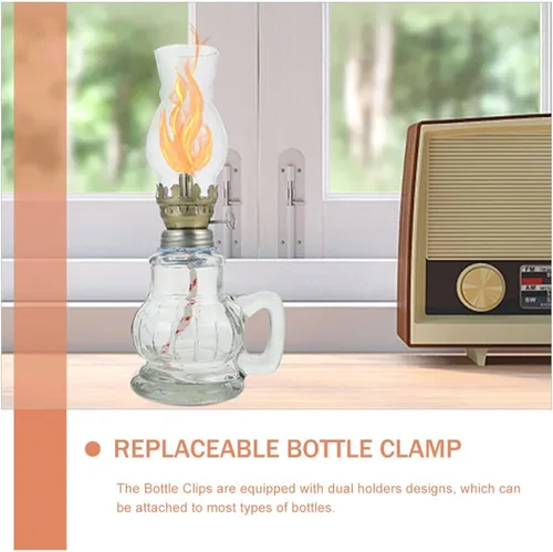 Miniatura 9 de SEWACC Pantalla de lámpara de cristal, 3 piezas, pantalla de lámpara de vela de vidrio, cubierta de lámpara de queroseno, cubierta de lámpara