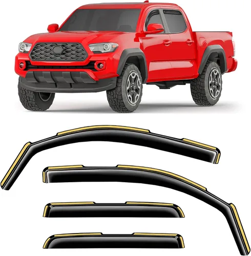 Miniatura 18 de Protectores de lluvia en canal para Ford F250-F550 1999-2016 Super Duty SuperCrew Protector de lluvia de ventana, deflectores de ventana extra