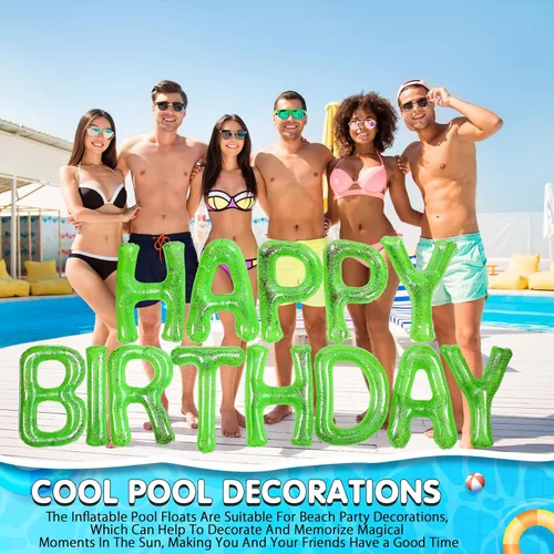 Miniatura 4 de Shappy Globos flotantes grandes de letras flotantes de 20 pulgadas con puntos adhesivos, decoraciones inflables de piscina para fiesta de cumpleaños