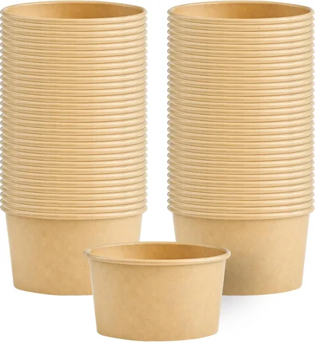 Miniatura 29 de Coppetta - Vasos de postre de 5 onzas, 50 tazas desechables para helado, tapas se venden por separado, cuencos de yogur congelado resistentes