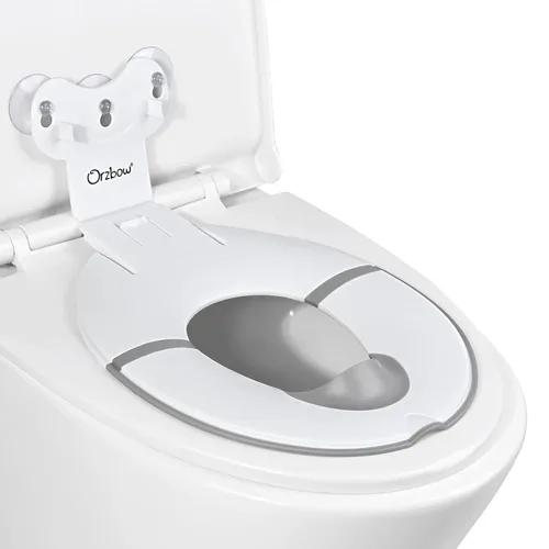 Orzbow Asiento plegable de entrenamiento para ir al baño, asiento de inodoro para niños pequeños para viajes con ventosas para inodoros de adultos,