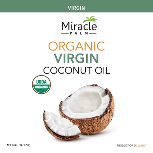 Miniatura 4 de Miracle Palm Aceite de coco virgen, 128 onzas líquidas (paquete de 1), orgánico USDA, sin OMG, crudo y sin refinar, ideal para la piel, el cabello