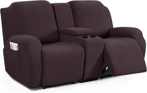 Miniatura 7 de TAOCOCO Funda para Sillón de Dos Plazas Reclinable con Consola Central, Funda Elástica para Sillón de Dos Plazas para Sofá Reclinable de 2 Asientos