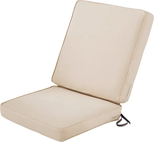 Classic Accessories Montlake FadeSafe - Cojín para sillas de patio resistente al agua, 44 x 20 x 3 pulgadas, color beige antiguo, juego de cojines