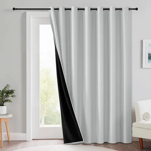 Miniatura 48 de RYB HOME - Cortinas extra largas con bloqueo de luz, persianas opacas insonorizadas para privacidad para cine en casa, oficina, fondo de patio, sala