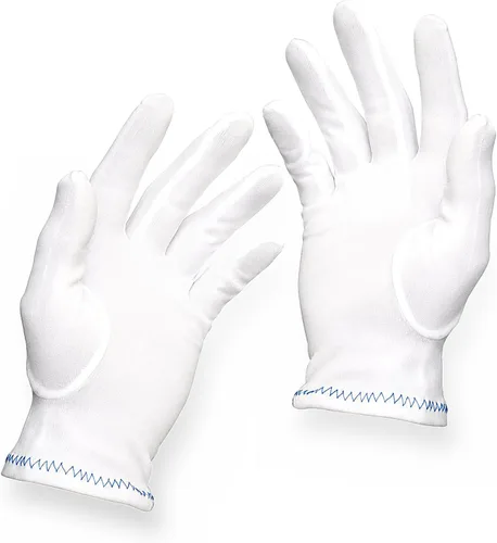 Guantes de inspección de nylon blancos para la joyería, moneda, reloj y manejo de arte Large - 6 pares - blanco