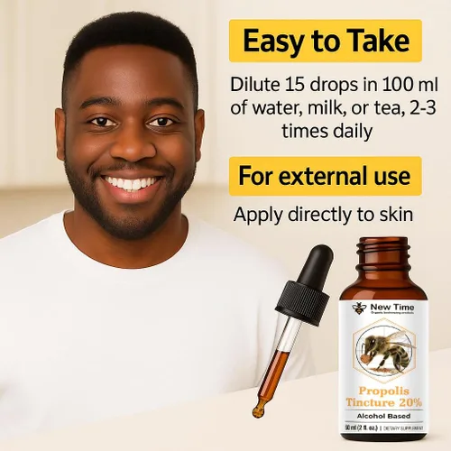 Miniatura 3 de Paquete de 2 Extracto de propóleos 20% – Paquete de 2 (total 4 fl oz) Gotas líquidas a base de alcohol – Producto natural de abeja para apoyo