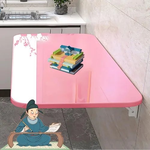 Miniatura 9 de Mesa plegable de hojas colgantes para montar en la pared, mesa plegable de hojas colgantes montada en la pared, mesa plegable resistente para Blanco