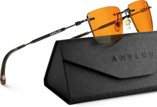 Miniatura 17 de ANYLUV Rimless Blue Light Glasses for Women/Men, Fashion Lightweight Blue Light Blocking Glasses with Stylish Metal Temples