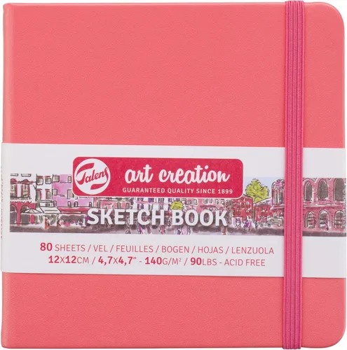 Royal Talens Japan T9314-314M 441874 Art Creation Cuaderno de bocetos, cuaderno de dibujo, 4.7 x 4.7 pulgadas (12 x 12 cm), Rojo Coral
