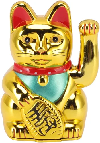 Miniatura 11 de Lucky Fortune Cat, gato de la suerte japonés con brazo agitado, figura de gato de buena suerte de Feng Shui, funciona con pilas, adorno