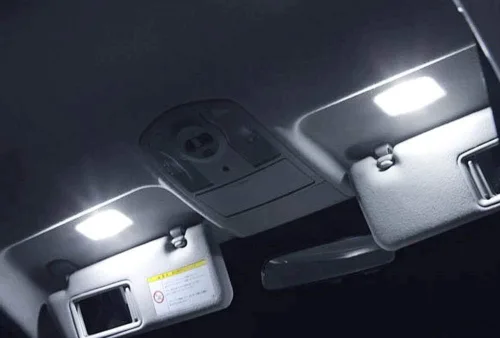 Miniatura 6 de iJDMTOY 6614, focos LED de repuesto blancos 6-SMD (1.14 onzas) para auto. Se colocan arriba de la visera del auto. Paquete x 4 unidades.