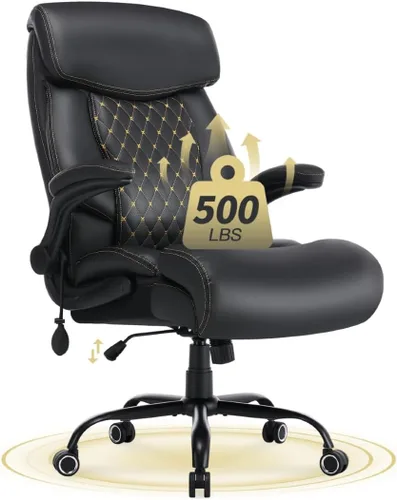 Miniatura 8 de Silla de oficina grande y alta de 650 libras para personas pesadas, silla ejecutiva resistente de 650 libras con soporte lumbar ajustable, asiento