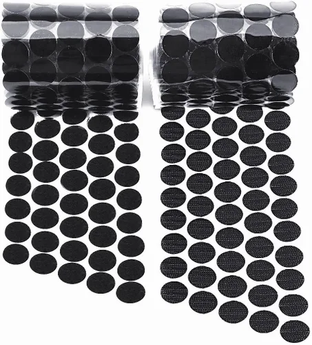 Puntos autoadhesivos, 400 unidades (200 pares) de 0.59 pulgadas de diámetro con gancho trasero adhesivo para monedas de nailon, tiras de bucle con