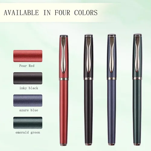 Miniatura 6 de Bolígrafo de tinta líquida con cuerpo de metal de lujo, diseño elegante y escritura suave, bolígrafo de regalo con estuche para hombres y mujeres, 2