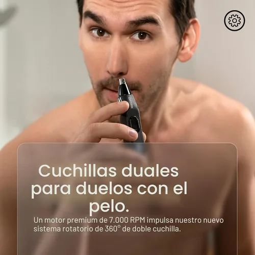 Miniatura 6 de MANSCAPED® The Weed Whacker® 2.0 Cortadora eléctrica de vello nasal y de orejas – Herramienta de precisión de 7,000 RPM con batería recargable, uso