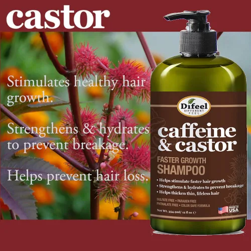 Miniatura 6 de Difeel Acondicionador de cafeína y ricino para un crecimiento más rápido del cabello, 33.8 oz.