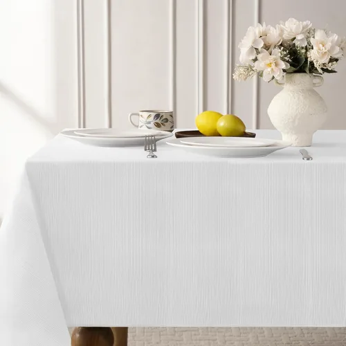 Miniatura 11 de Softalker Mantel rectangular de jacquard - Fundas de mesa de damasco geométrico, impermeables, resistentes a las manchas, lavables, de poliéster