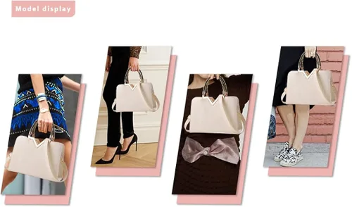Miniatura 6 de JHVYF Monederos para mujer bolso de moda para mujer bolso de mano de piel sintética con asa superior