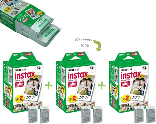 Miniatura 5 de Cámara instantánea Fujifilm Instax Mini 12 en color blanco arcilla y paquete de película Fuji (60 hojas) con accesorios Tiger resistentes, estuche