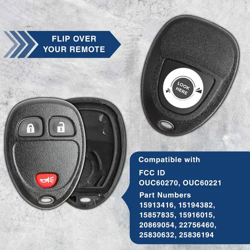 Miniatura 5 de keylessoption sólo el caso Keyless Entry Remote Key Fob Shell, Negro