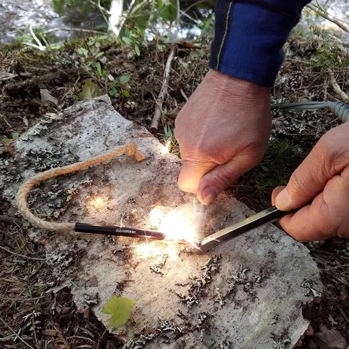 Miniatura 5 de Hexalite Ferro Rod y FireWick Kit de yesca Varilla ferro hexagonal extra grande de 1/2 x 6 pulgadas de largo Incluye Tinder FireWick Paquete