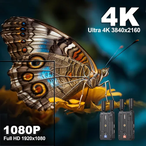 Miniatura 2 de Receptor HDMI inalámbrico, solo receptor, Plug&Play rango de 1300 pies extensor HDMI inalámbrico 4K con latencia de 0.1S, para transmisión