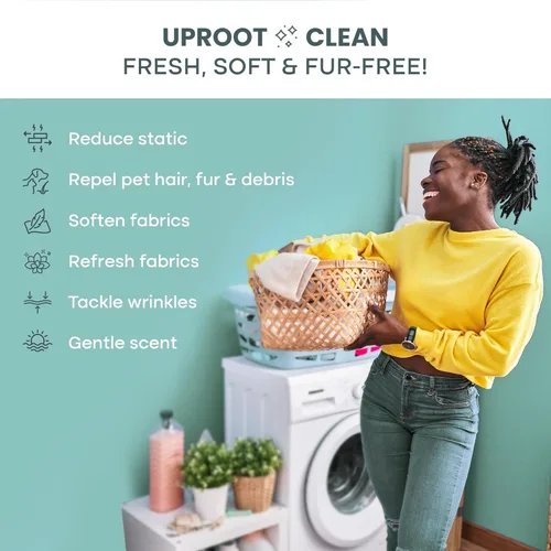 Miniatura 2 de Uproot Clean Hojas secadoras para reducir el pelo de mascotas (50 piezas) aroma a glicina de verano: las mejores hojas de secado de pelo