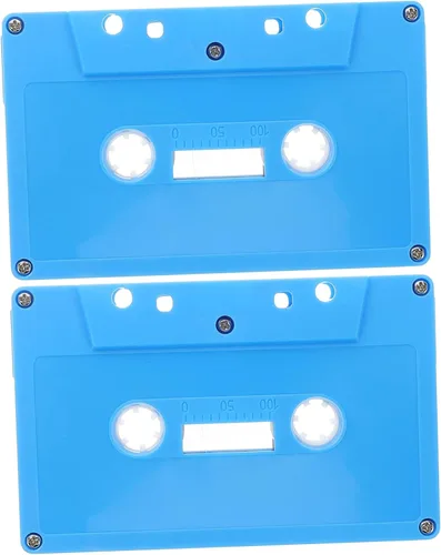 ibasenice 2pcs Retro Colorido Cassette Cinta Decoración Cassettes de audio en blanco para decoración de fiesta de música proyectos DIY Azul