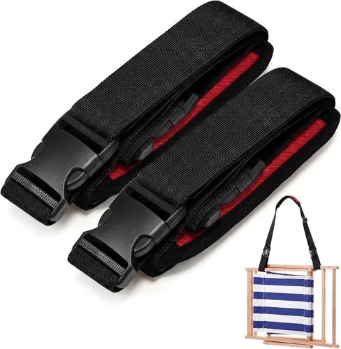 Miniatura 23 de Sanwuta Correa de transporte ajustable para silla de playa, correas para silla de camping, plegables, para playa, mochilero, bicicletas plegables
