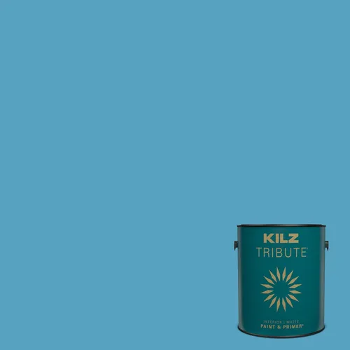 Miniatura 158 de KILZ TRIBUTE Pintura e imprimación, para interiores, semibrillante, Vintage Indigo, 1 galón Índigo Victoria