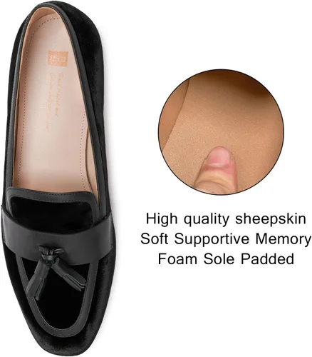 Miniatura 5 de Mocasines para mujer, zapatos planos de cuero casuales para mujer