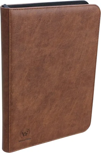 Carpeta clásica de cuero marrón con 504 bolsillos, álbum de coleccionistas de tarjetas de primera calidad, 9 bolsillos, soporte para tarjetas de