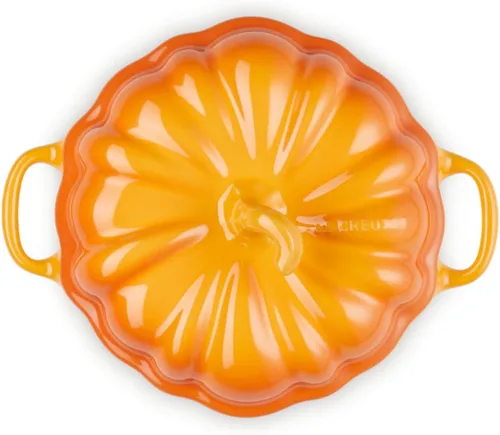 Miniatura 2 de Le Creuset Gres Figural Calabaza Petite Cocotte, 12 oz., Caqui Naranja (Persimmon)
