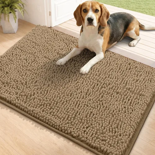 Miniatura 11 de Bcoimo Tapete súper absorbente para puerta de perro, 30 x 20 pulgadas, tapete antideslizante para patas fangosas, alfombras para mascotas para patas